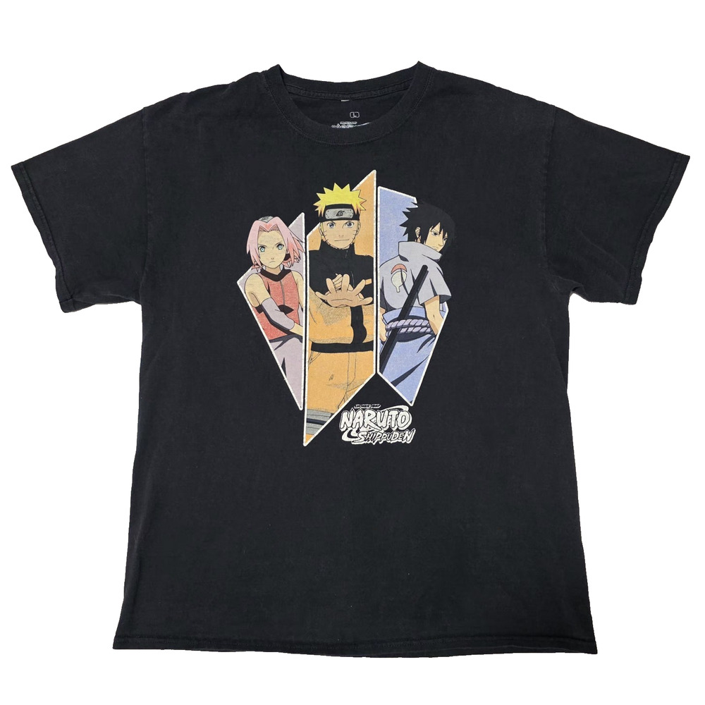 Naruto Shippuden Shirt Large Black Ripple Junction Team 7 Sakura Naruto Sasuke